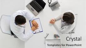  Presentation with cardiology concept - Beautiful PPT theme featuring medicine healthcare cardiology and people backdrop and a light gray colored foreground