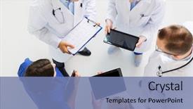  Presentation with cardiology concept - Colorful slide set enhanced with medicine healthcare people and cardiology backdrop and a seafoam green colored foreground