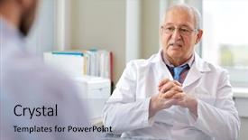  Presentation with people talking - Amazing presentation theme having medicine healthcare and people concept backdrop and a light gray colored foreground