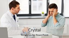  Presentation with medical clipboard - Presentation having medicine healthcare and people concept background and a light gray colored foreground