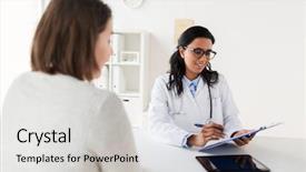  Presentation with healthcare - PPT theme consisting of medicine healthcare and people concept background and a light gray colored foreground