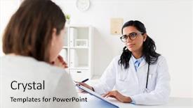  Presentation with modern medicine cardiology concept mixed - Slide deck featuring medicine healthcare and people concept background and a light gray colored foreground