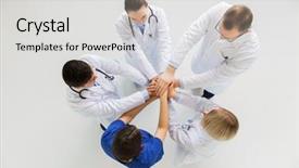  Presentation with teamwork doctors - Amazing slides having medicine healthcare teamwork and people backdrop and a light gray colored foreground