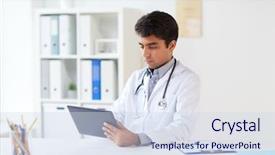  Presentation with healthcare technology - Theme consisting of medicine healthcare and technology concept background and a sky blue colored foreground