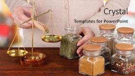  Presentation with spices - Beautiful presentation theme featuring medicine herbal - sale of different spices backdrop and a lemonade colored foreground