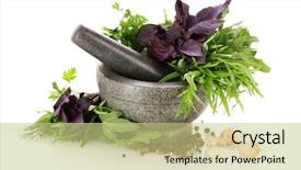  Presentation with mortar - Beautiful slide deck featuring medicine herbal - spices and mortar isolated backdrop and a mint green colored foreground