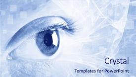  Presentation with eye medicine - Audience pleasing slides consisting of medicine human body - close up of eye blue backdrop and a sky blue colored foreground