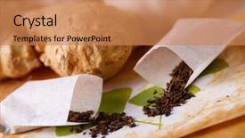  Presentation with lemon and ginger tea - Presentation featuring medicine india - tea scattered over illustration background and a coral colored foreground