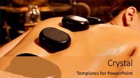  Presentation with ayurveda - Amazing presentation design having medicine india - young woman having ayurveda stone backdrop and a gold colored foreground