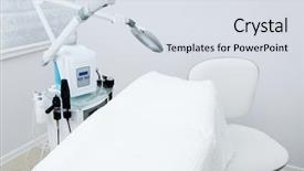  Presentation with medical equipment - PPT theme having medical laser - equipment for cosmetics background and a sky blue colored foreground