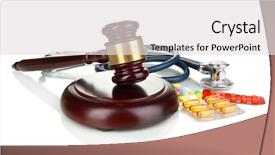  Presentation with law - Amazing presentation theme having medicine law concept gavel stethoscope backdrop and a light gray colored foreground