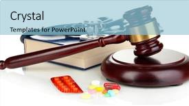  Presentation with law - Slide deck consisting of medicine law concept gavel background and a light blue colored foreground