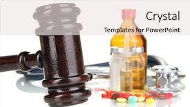  Presentation with gavel - PPT layouts having medicine law concept gavel background and a sky blue colored foreground