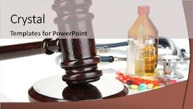 Presentation with law - Amazing slide set having medicine law concept gavel backdrop and a light gray colored foreground