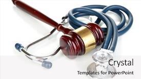  Presentation with legal medicine - Audience pleasing theme consisting of medicine law concept gavel backdrop and a light gray colored foreground