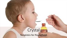  Presentation with medicine syrup - Slides with medicine liquid syrup for flu background and a coral colored foreground