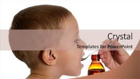  Presentation with medicine syrup - Beautiful presentation featuring medicine liquid syrup for flu backdrop and a coral colored foreground