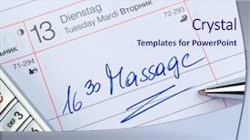  Presentation with e portfolio for massage therapist - Slides with medicine log - appointment is entered background and a  colored foreground