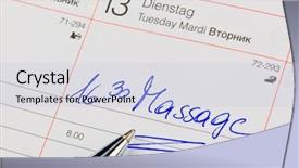  Presentation with sports massage therapist - Audience pleasing presentation design consisting of medicine log - date is entered backdrop and a  colored foreground