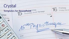  Presentation with physiotherapy - PPT theme with medicine log - entry to the calendar physiotherapy background and a sky blue colored foreground