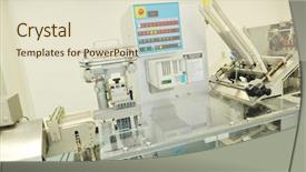  Presentation with blood products in medical - Slide deck featuring medicine manufacturing - medical pills industry factory background and a lemonade colored foreground