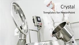  Presentation with pharmaceutical factory - Slide set consisting of medicine manufacturing - pharmaceutical factory worker at pharmacy background and a white colored foreground