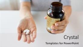  Presentation with supplement - Slide set enhanced with medicine nutritional supplements and people background and a soft green colored foreground