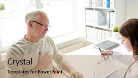  Presentation with old age - Colorful PPT layouts enhanced with medicine old age healthcare cardiology backdrop and a coral colored foreground