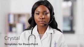  Presentation with doctor african - Slides with medicine-online-service-and-healthcare background and a light gray colored foreground