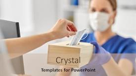  Presentation with female hospital patient - Slide set enhanced with medicine-pandemic-and-healthcare-concept background and a soft green colored foreground