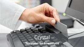  Presentation with credit card - Colorful theme enhanced with medicine-payment-and-finance-people backdrop and a gray colored foreground