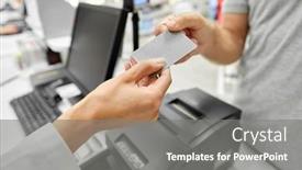  Presentation with payment - PPT theme having medicine-payment-and-finance-people background and a gray colored foreground