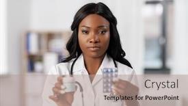  Presentation with drugs - Theme featuring medicine-people-and-healthcare-concept background and a coral colored foreground