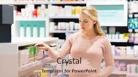  Presentation with medicine pregnant woman - Presentation theme enhanced with medicine people healthcare and expectation background and a coral colored foreground