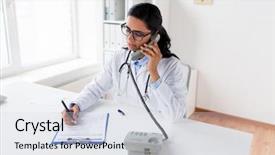  Presentation with medical clipboard - Beautiful slides featuring medicine people and healthcare concept backdrop and a sky blue colored foreground