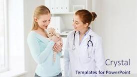  Presentation with health-care - Audience pleasing presentation theme consisting of medicine-pet-animals-health-care backdrop and a sky blue colored foreground