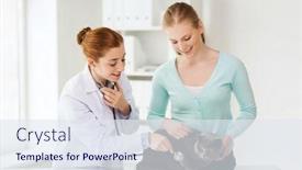  Presentation with animals - Cool new presentation theme with medicine-pet-animals-health-care backdrop and a sky blue colored foreground