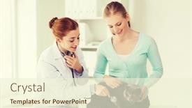  Presentation with health-care - PPT theme with medicine-pet-animals-health-care background and a cream colored foreground