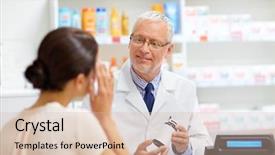  Presentation with drug pharmacy - Slide set enhanced with medicine pharmaceutics healthcare and people background and a lemonade colored foreground