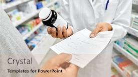  Presentation with male pharmacist - Cool new PPT theme with medicine-pharmaceutics-healthcare-and-people backdrop and a lemonade colored foreground