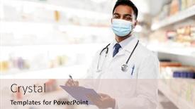  Presentation with medical clipboard - Audience pleasing slide deck consisting of medicine-pharmacy-and-healthcare-concept backdrop and a lemonade colored foreground