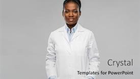  Presentation with doctor african - Slide set enhanced with medicine-profession-and-healthcare-concept background and a light gray colored foreground