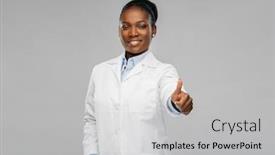  Presentation with doctor african - Slide set having medicine-profession-and-healthcare-concept background and a light gray colored foreground