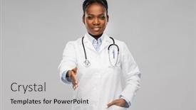  Presentation with doctor african - Audience pleasing PPT theme consisting of medicine-profession-and-healthcare-concept backdrop and a light gray colored foreground