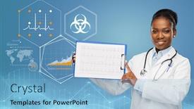  Presentation with biohazard - PPT theme having medicine-profession-and-healthcare-concept background and a light blue colored foreground