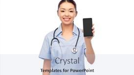  Presentation with asian doctor - Cool new slide set with medicine-profession-and-healthcare-concept backdrop and a light blue colored foreground