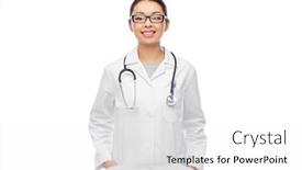  Presentation with asian doctor - Audience pleasing PPT theme consisting of medicine-profession-and-healthcare-concept backdrop and a white colored foreground