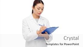  Presentation with lab coat - Amazing theme having medicine-profession-and-healthcare-concept backdrop and a white colored foreground