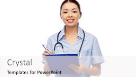  Presentation with doctor asian - Slides enhanced with medicine-profession-and-healthcare-concept background and a white colored foreground