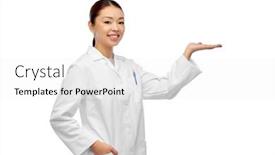  Presentation with doctor asian - Amazing slide deck having medicine-profession-and-healthcare-concept backdrop and a white colored foreground